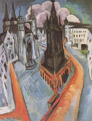 Ernst Ludwig Kirchner The Red Tower in Halle (mk09) Spain oil painting art